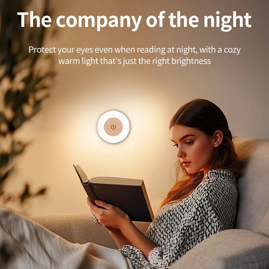 Portable USB Rechargeable LED Wall Night Light Touch Bedside Lamp