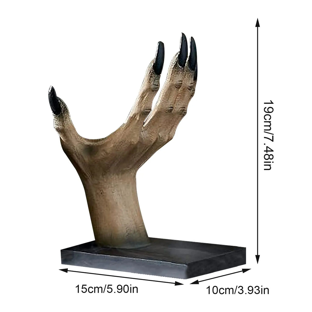Gothic Halloween Monster Hand Bookends Spooky Shelf Decor