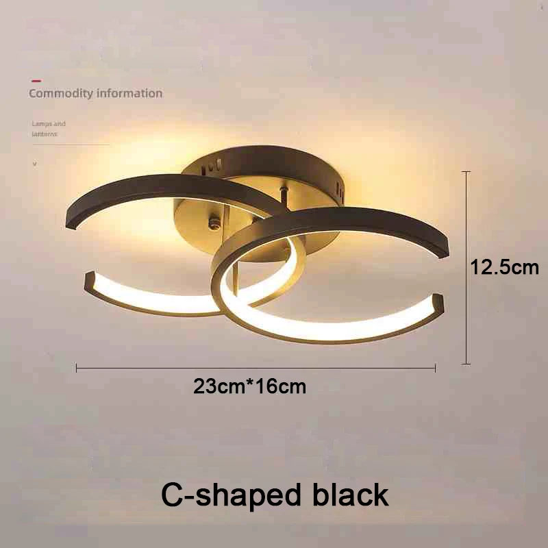 Modern LED 2 Ring Ceiling Light Creative Indoor Lighting Fixture