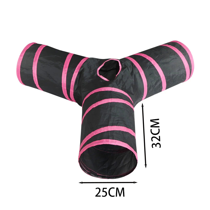Collapsible Cat Tunnel Play Tube Toy for Indoor Outdoor Cats