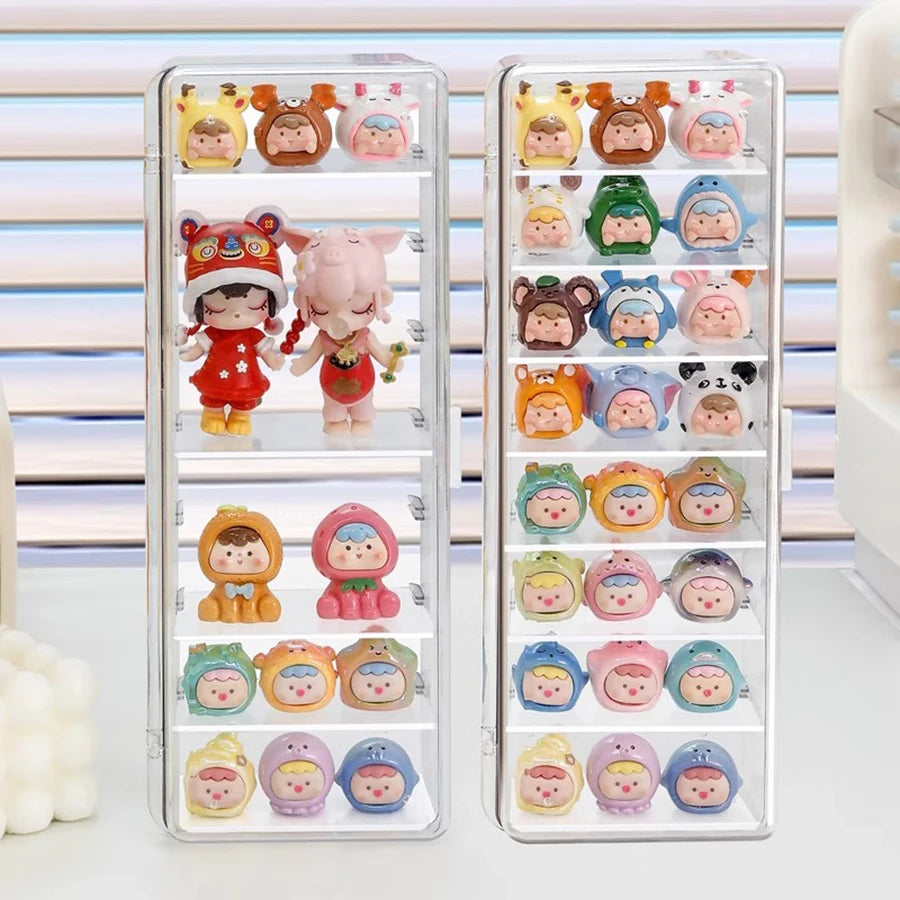Multi Layer Dustproof Storage Box Cute Display Organizer