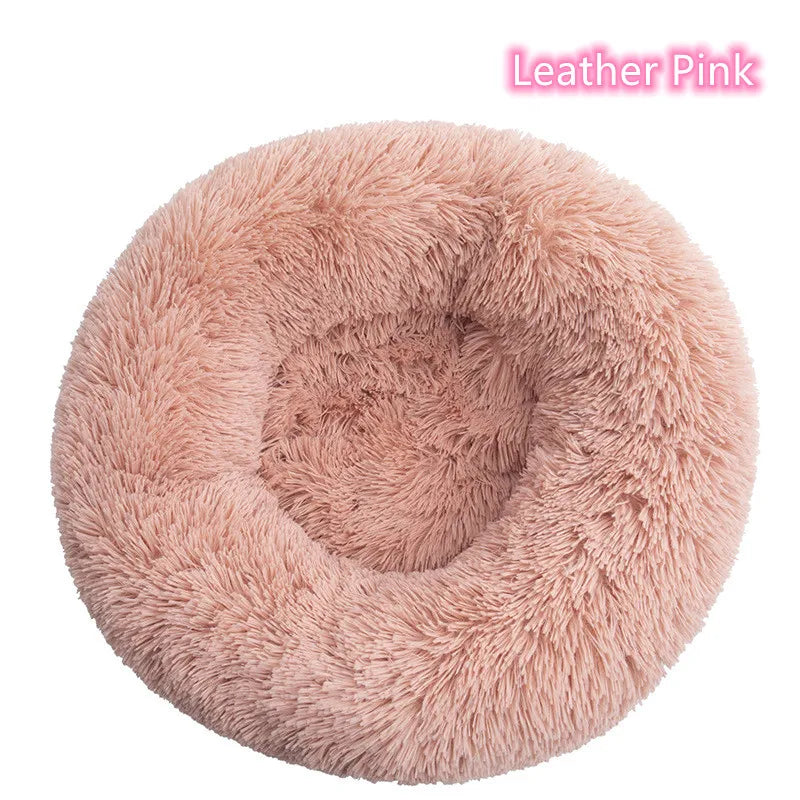 Super Soft Plush Donut Pet Bed Washable Calming Cat Dog Bed