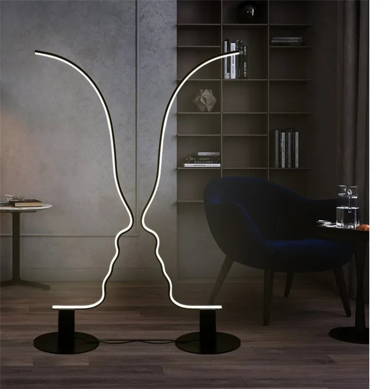 Modern Minimalist Human Face Art LED Floor Lamp