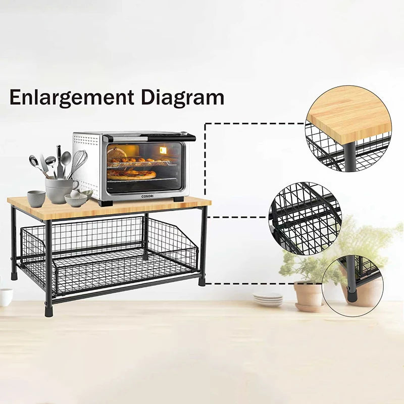 Kitchen Countertop Organizer Multi Use Shelf for Microwave and Spices