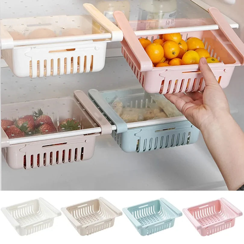 Kitchen Fridge Hanging Organizer Egg Fruit Storage Drawer Basket