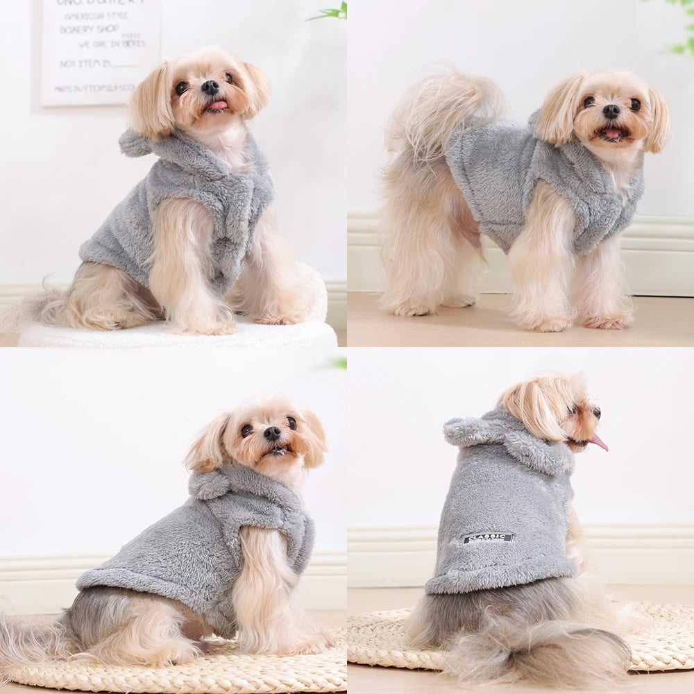 Soft Fleece Dog Hoodie Coat Warm Jacket for Small Medium Dogs and Cats