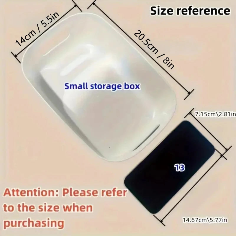 White Plastic Storage Box Basket Organizer for Desk and Snacks