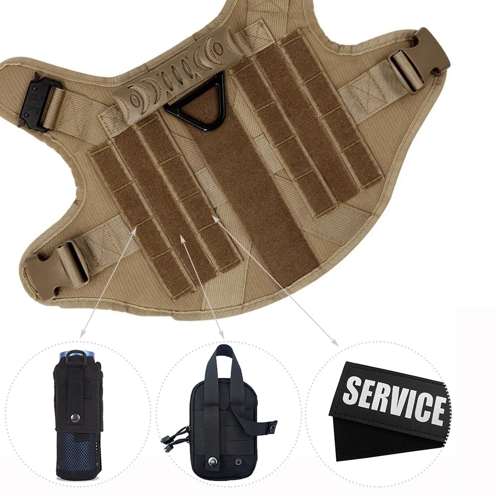 Tactical Military Dog Harness Training Vest for Large Dogs