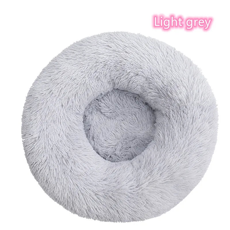 Super Soft Plush Donut Pet Bed Washable Calming Cat Dog Bed