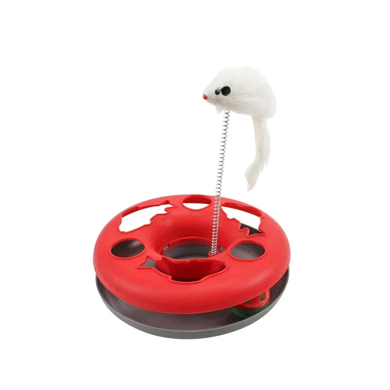 Interactive Cat Roller Track Toy with Catnip Ball and Teaser Mouse