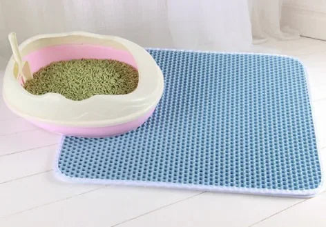 Double Layer Cat Litter Mat Waterproof Non Slip Washable Pad