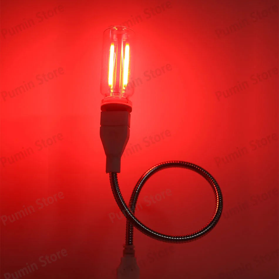 USB Bendable LED Night Light Colorful Flexible Metal Hose Lamp