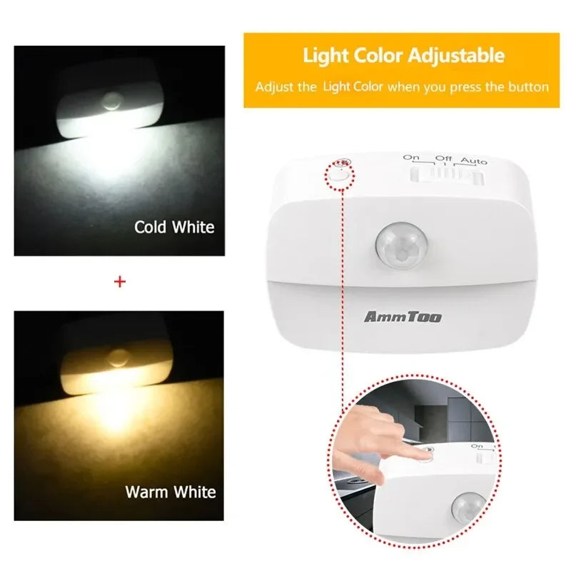 LED Smart Sensor Night Light EU Plug Wall Lamp for Hallway