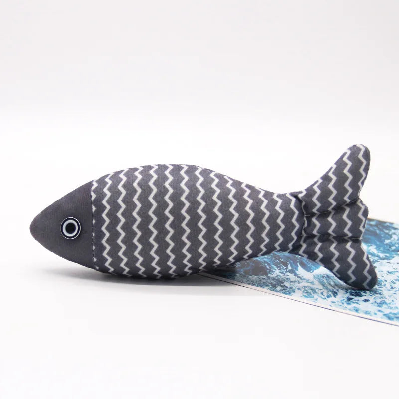 Catnip Fish Teaser Toy Interactive Cat Stick Peppermint Cat Toy