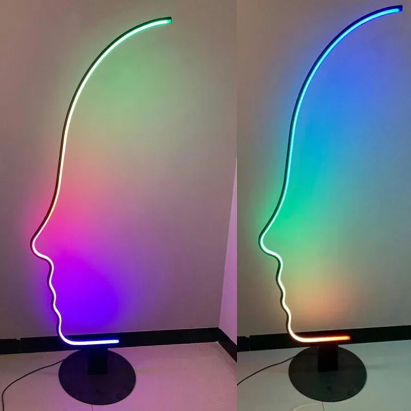 Modern Minimalist Human Face Art LED Floor Lamp