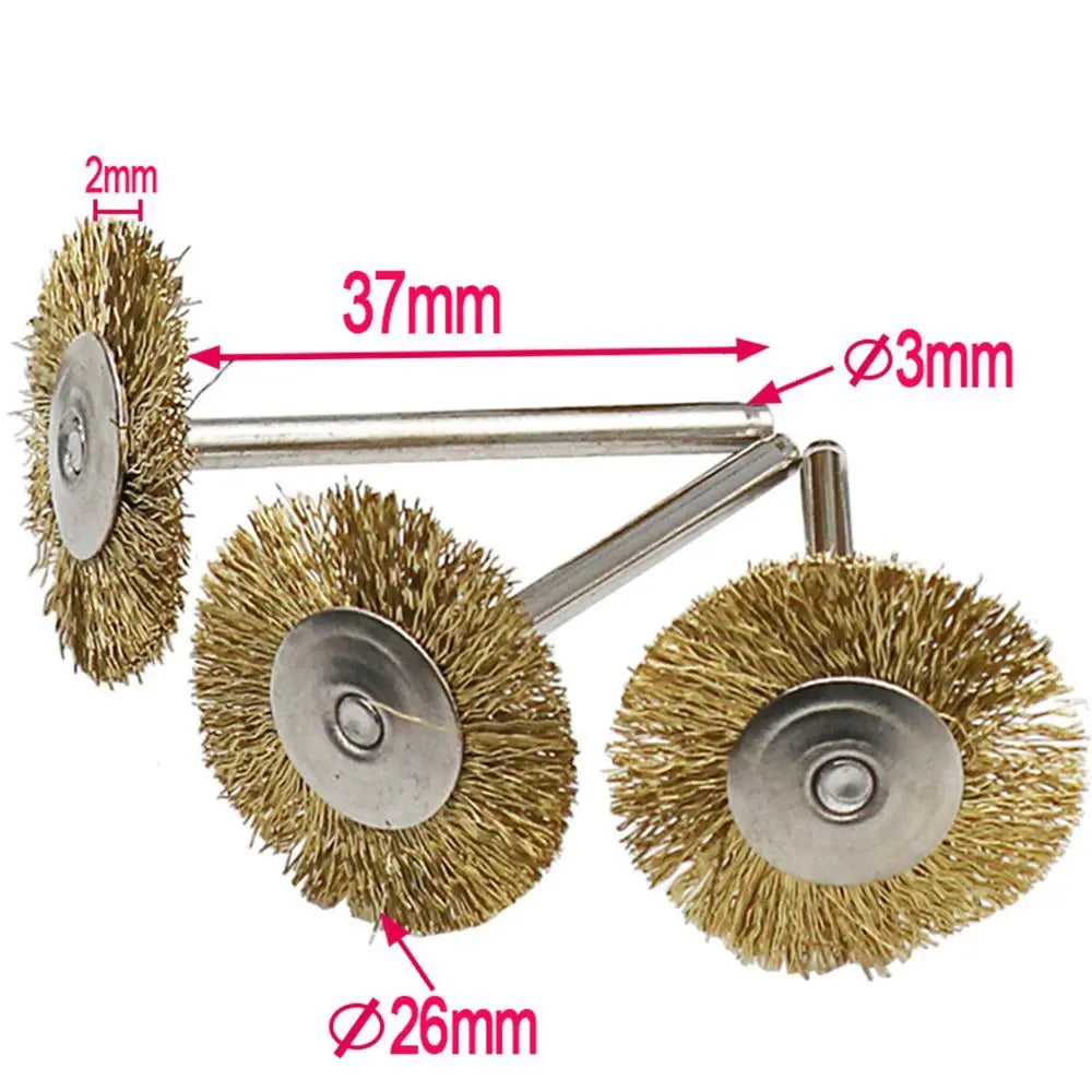 9pcs Brass Wire Brush Set Rotary Tool Polishing Cleaning Kit