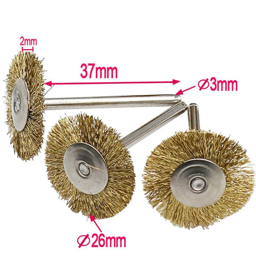 9pcs Brass Wire Brush Set Rotary Tool Polishing Cleaning Kit