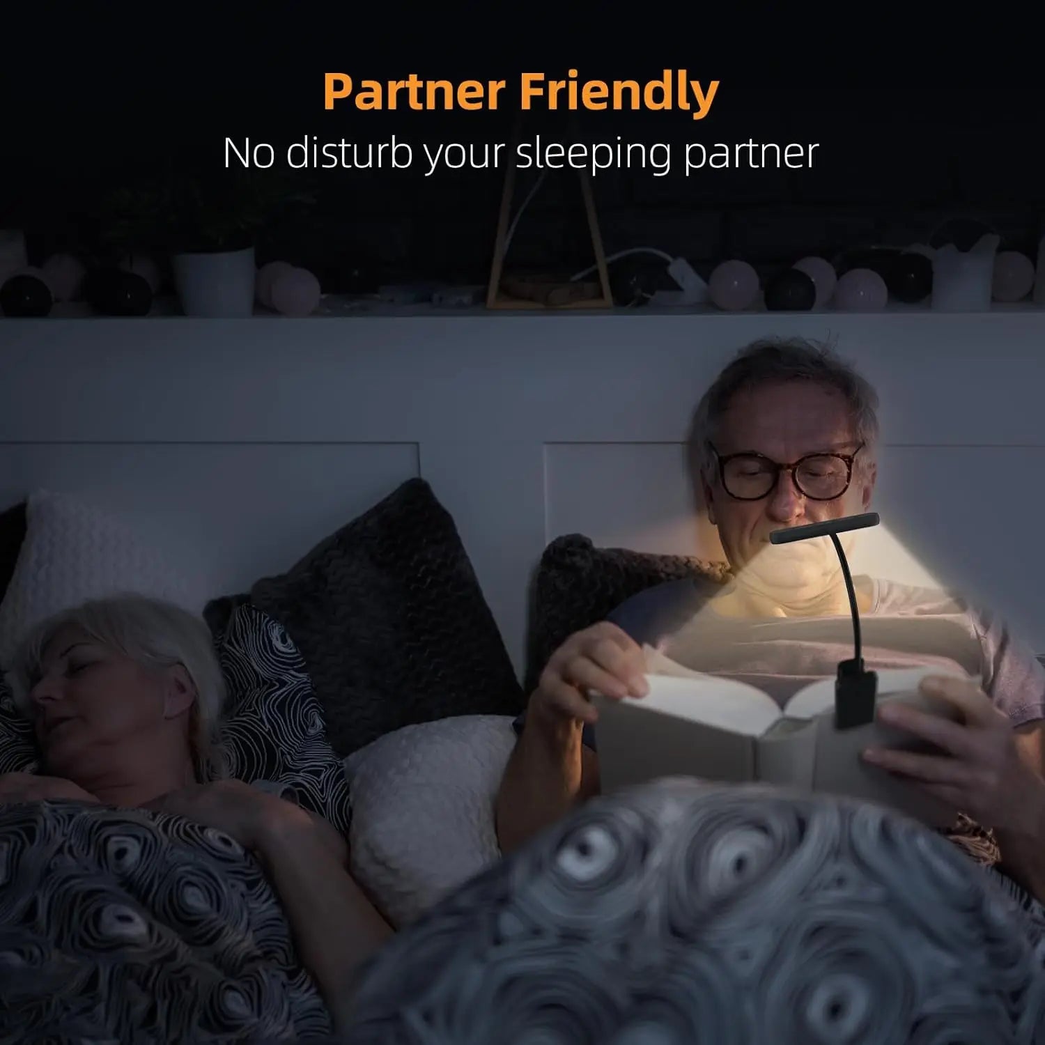 USB Rechargeable LED Book Light Clip On Reading Lamp