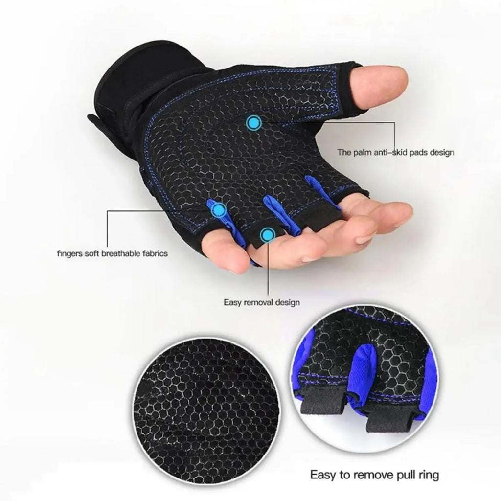 Fitness Weight Lifting Gym Gloves with Wrist Support for Men Women