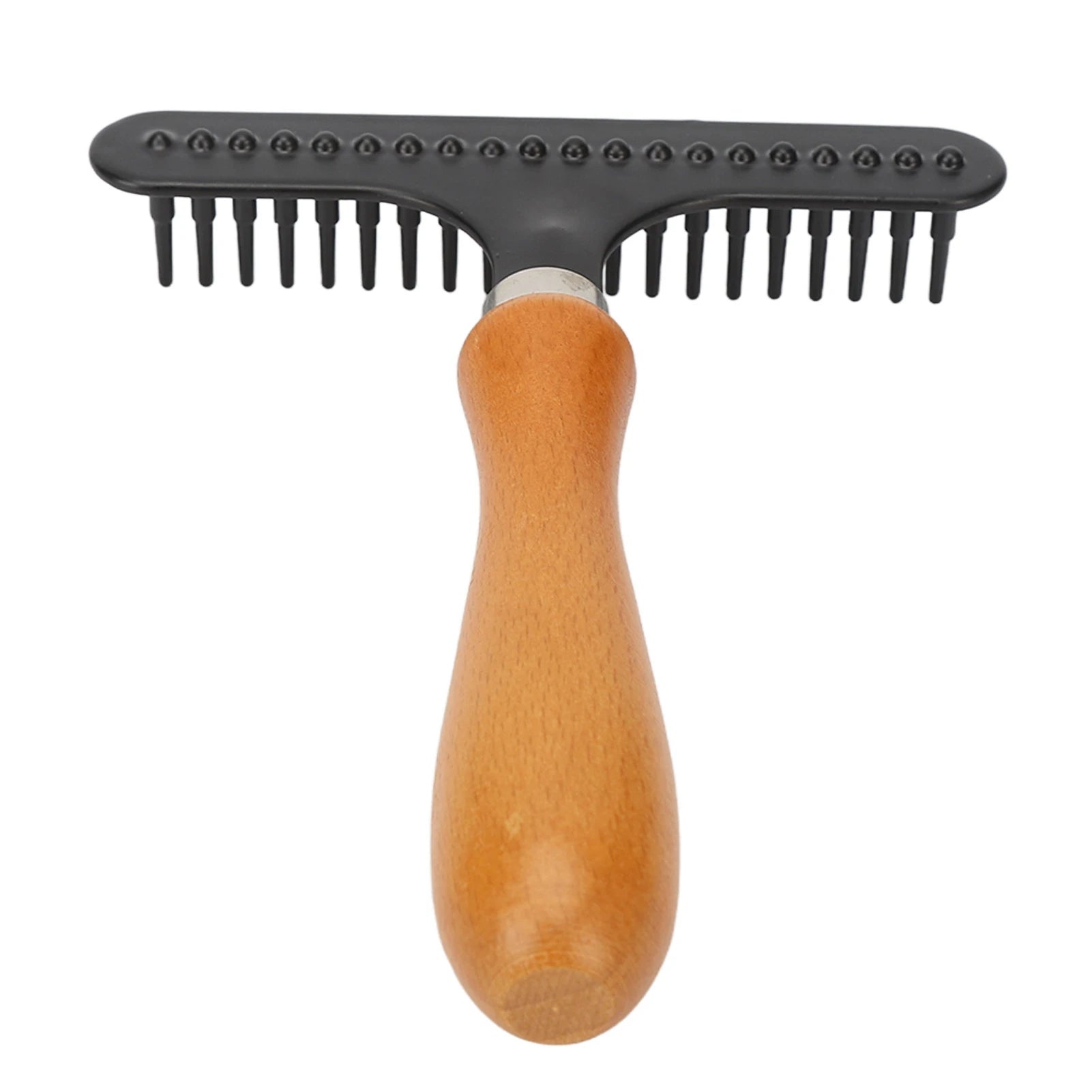 Pet Grooming Rake Brush Wooden Handle Deshedding Comb for Dogs and Cats