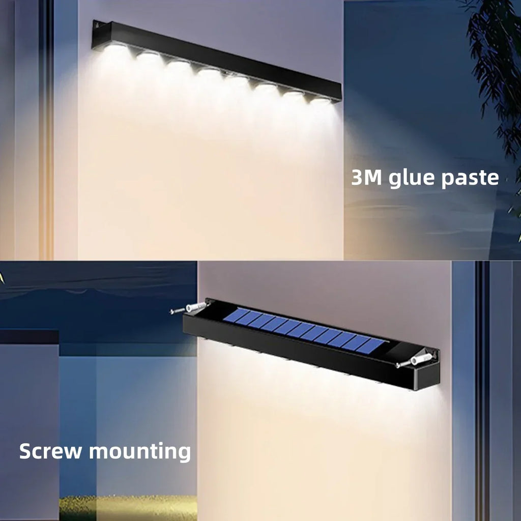 Solar LED Wall Light Outdoor Waterproof Garden Fence Lamp