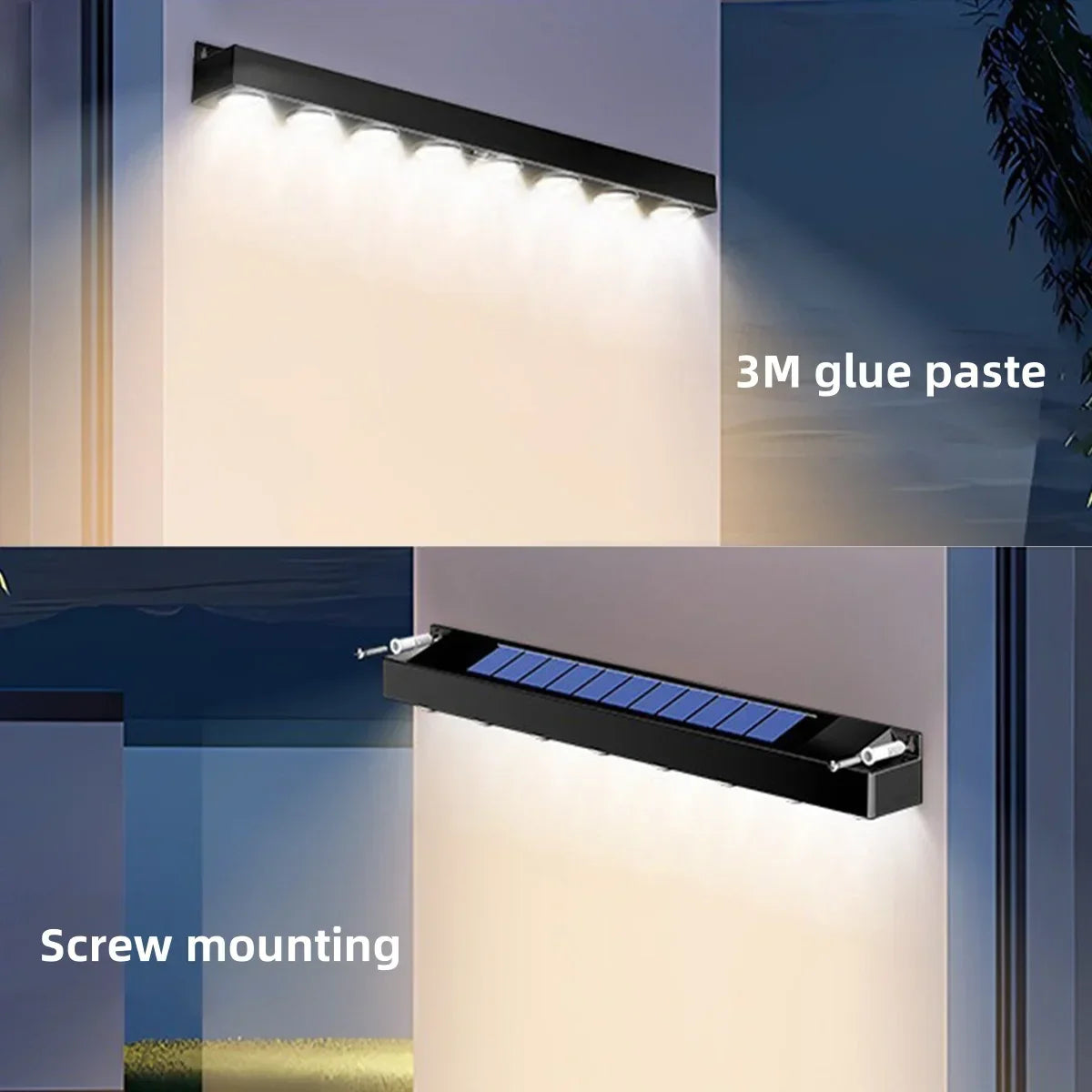 Solar LED Wall Light Outdoor Waterproof Garden Fence Lamp