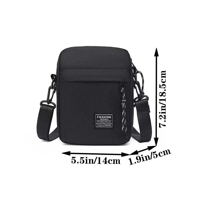 Mens Nylon Shoulder Crossbody Bag for School and Daily Use