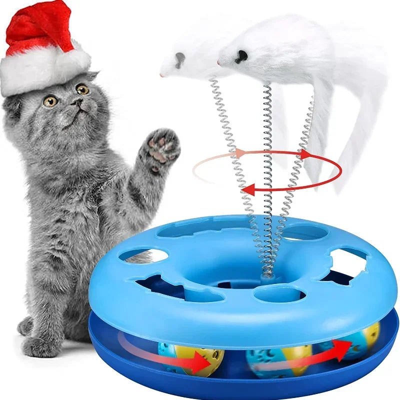 Interactive Cat Roller Track Toy with Catnip Ball and Teaser Mouse