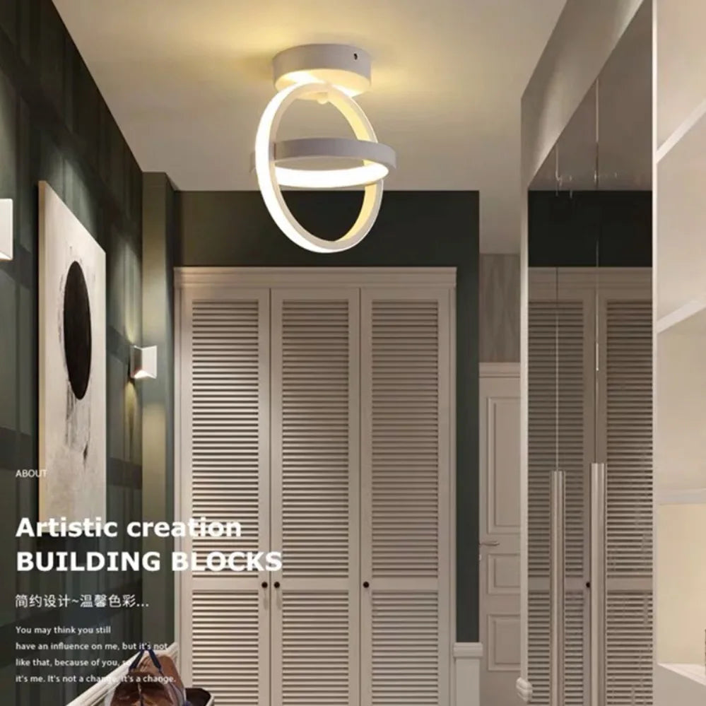 Modern LED 2 Ring Ceiling Light Creative Indoor Lighting Fixture