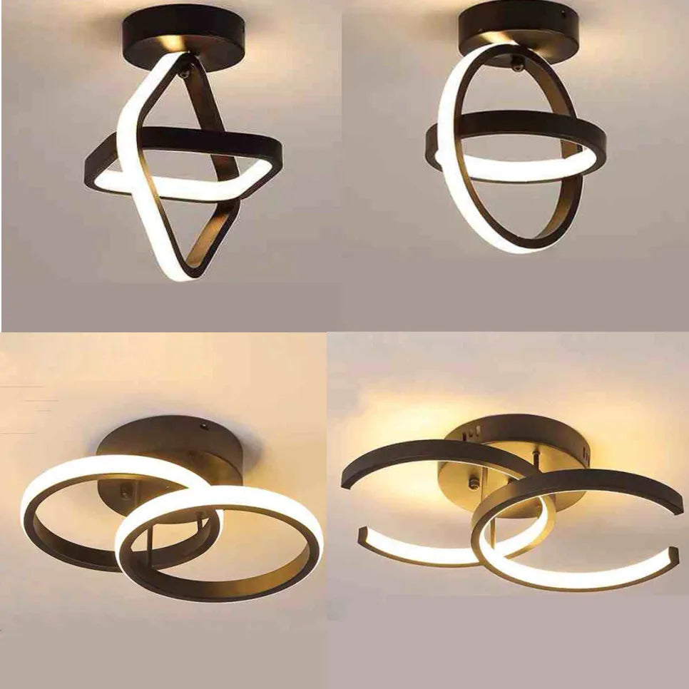 Modern LED 2 Ring Ceiling Light Creative Indoor Lighting Fixture