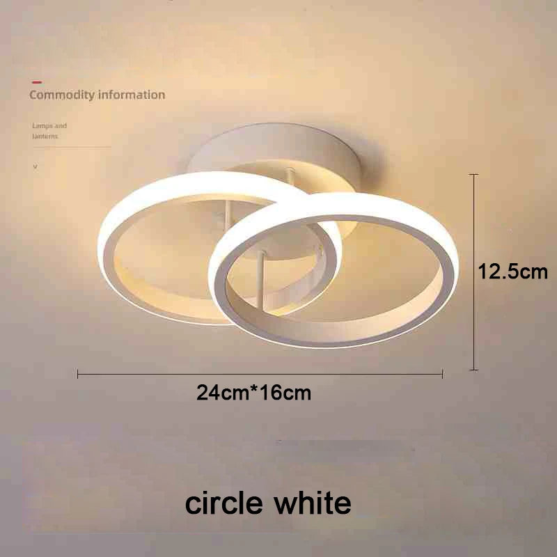 Modern LED 2 Ring Ceiling Light Creative Indoor Lighting Fixture