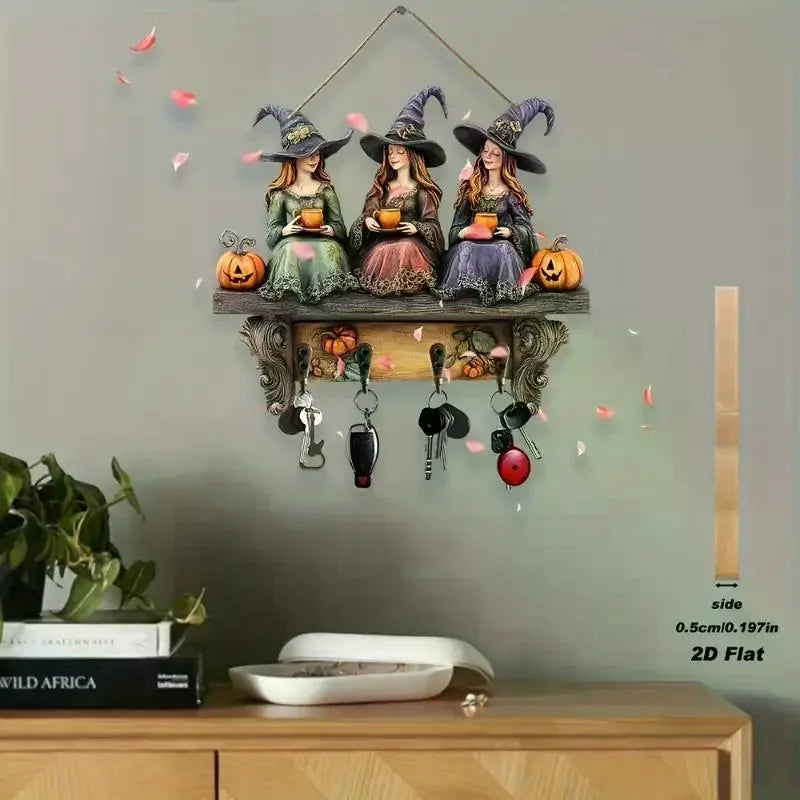 Exquisite Wooden Halloween Christmas Decor Holiday Ornament Gift Set