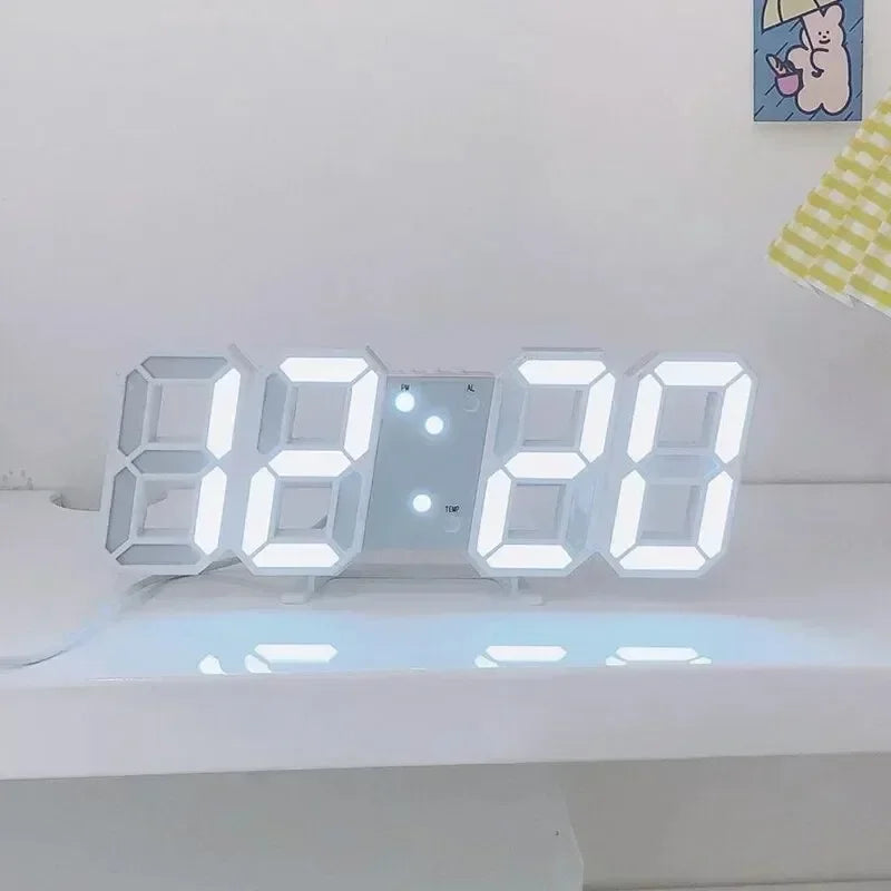 Modern LED Digital Clock Alarm Desk and Wall Home Decor