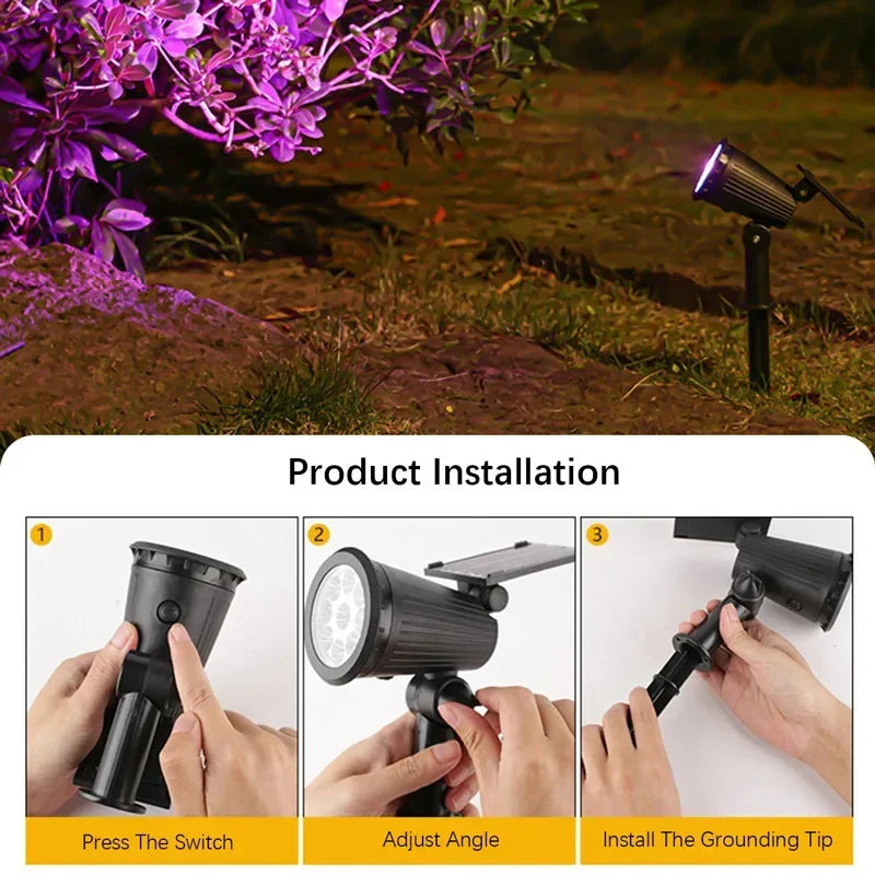 9 LED Solar Spotlight Outdoor Waterproof Adjustable Garden Light