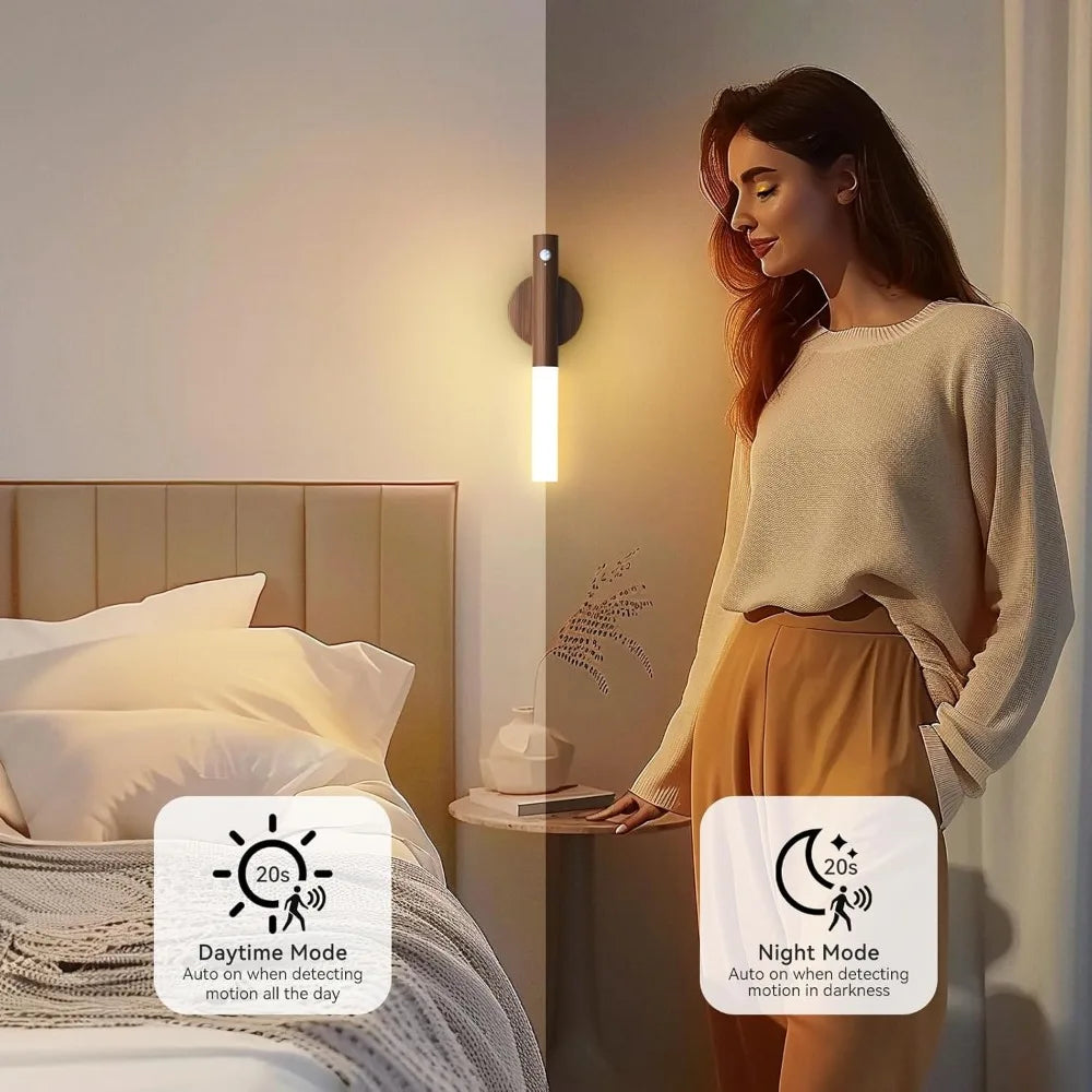 USB Rechargeable LED Motion Sensor Night Light for Cabinet Wardrobe