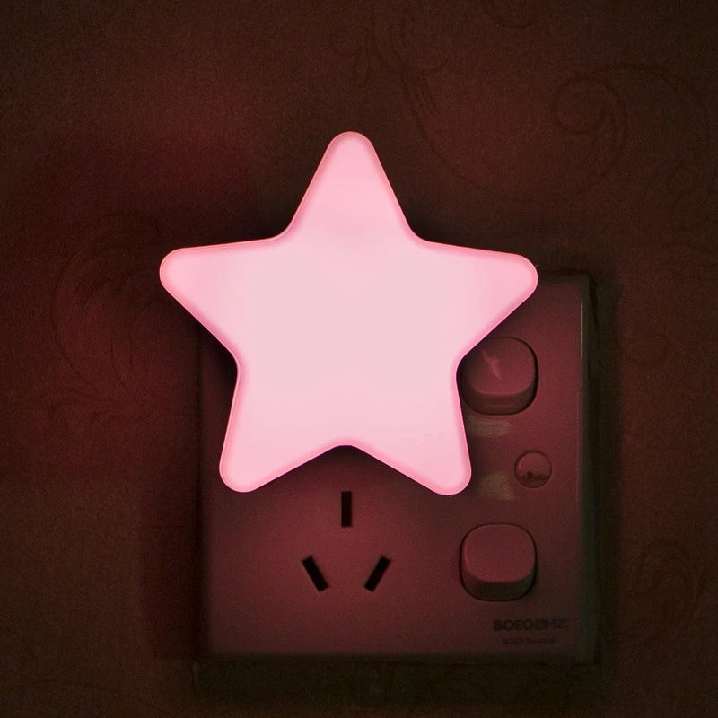 LED Star Night Light Plug In Bedside Lamp for Bedroom and Baby Room