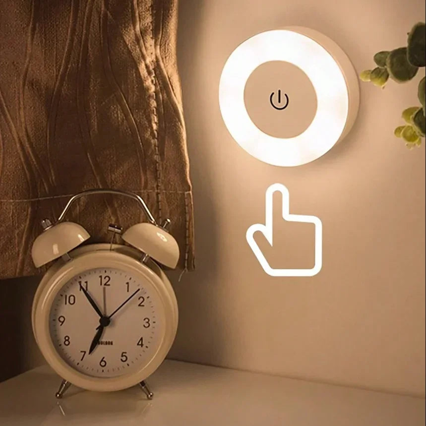 Portable USB Rechargeable LED Wall Night Light Touch Bedside Lamp