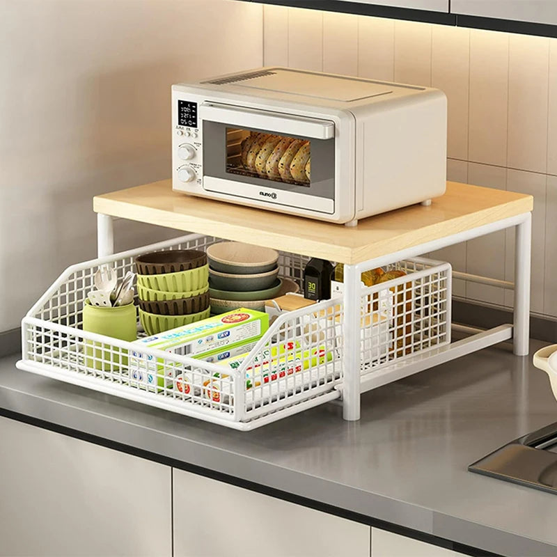 Kitchen Countertop Organizer Multi Use Shelf for Microwave and Spices