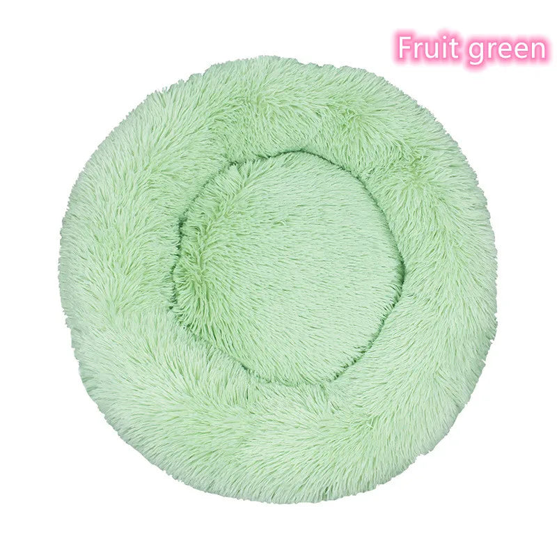 Super Soft Plush Donut Pet Bed Washable Calming Cat Dog Bed