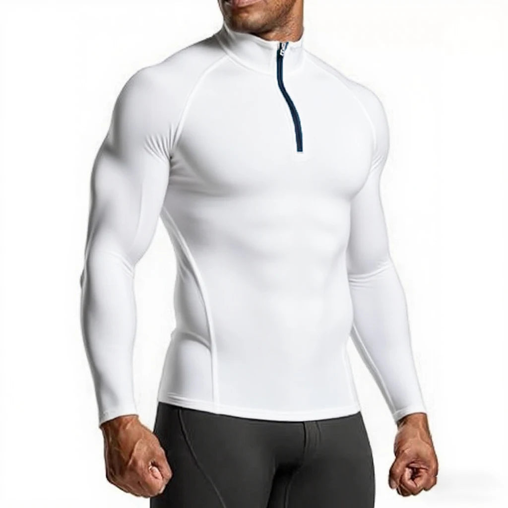 Mens Long Sleeve Compression Gym Shirt Fitness Running Top