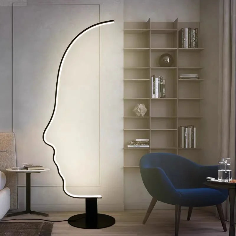 Modern Minimalist Human Face Art LED Floor Lamp