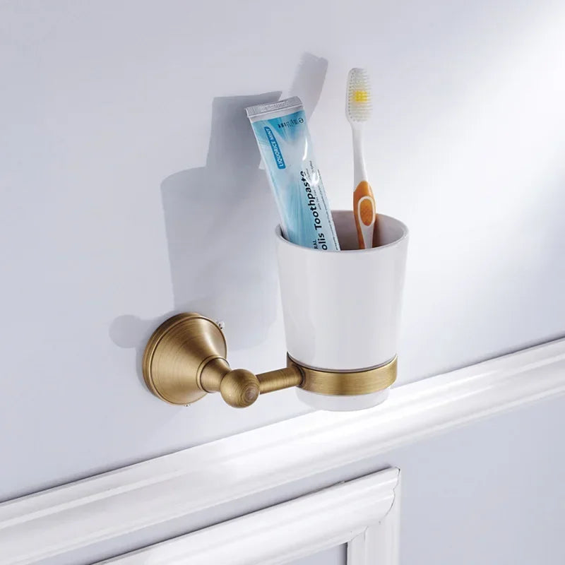 Antique Bronze Bathroom Accessories Set Towel Rack Soap Dish Holder