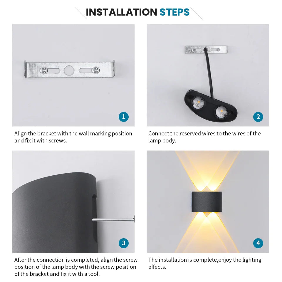 Modern LED Wall Light Up Down Lamp 2W to 10W Indoor Outdoor