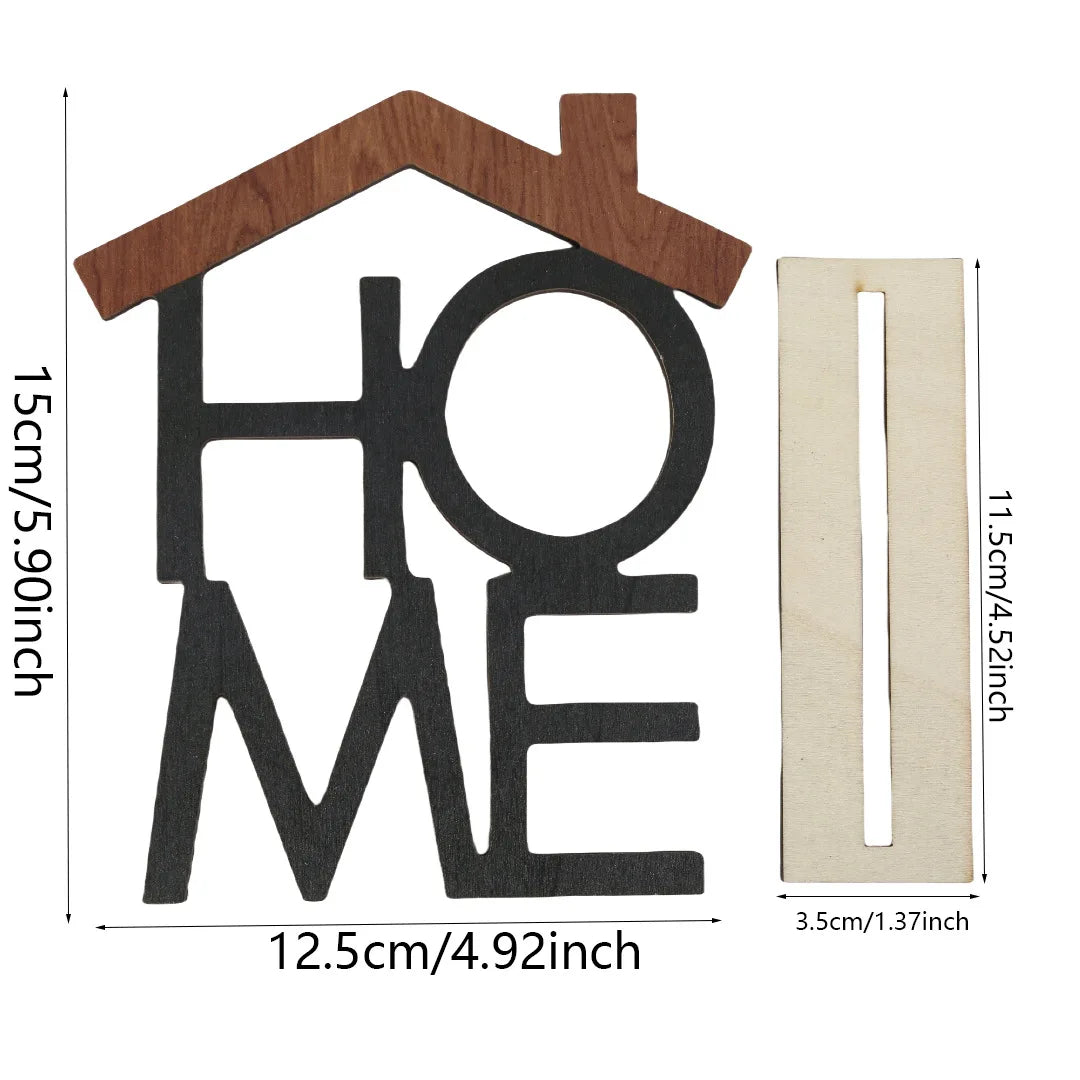 HOME LOVE Wooden Desktop Ornament Home Decor Craft