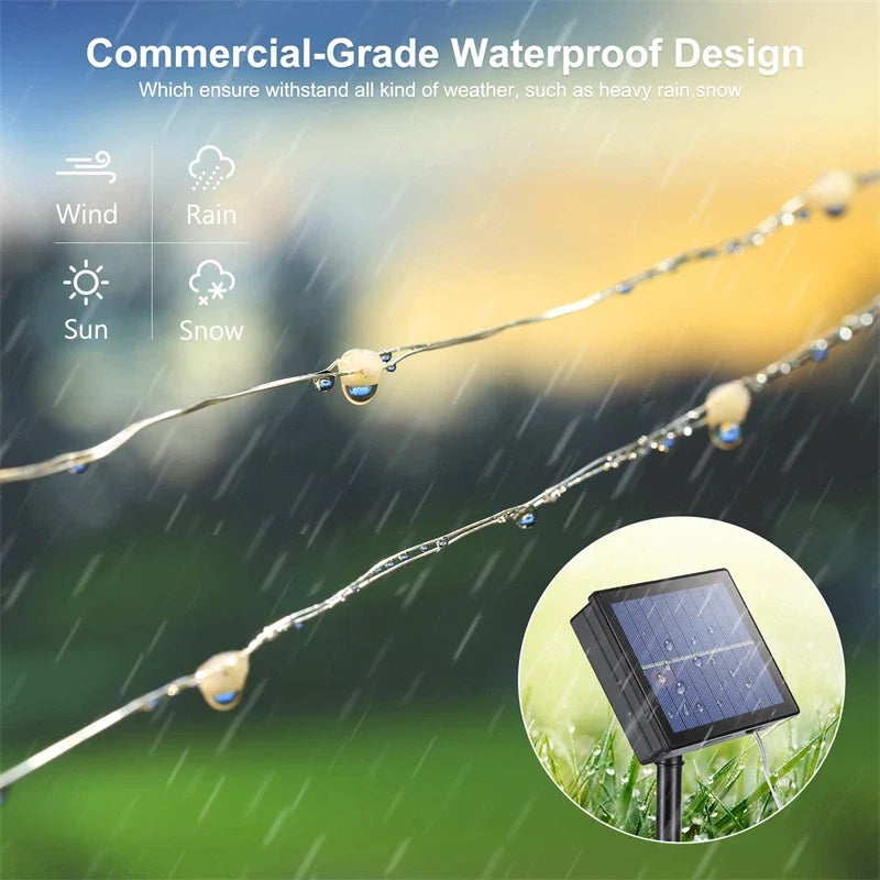 Solar LED Fairy String Lights Outdoor Waterproof Garden Patio Decor