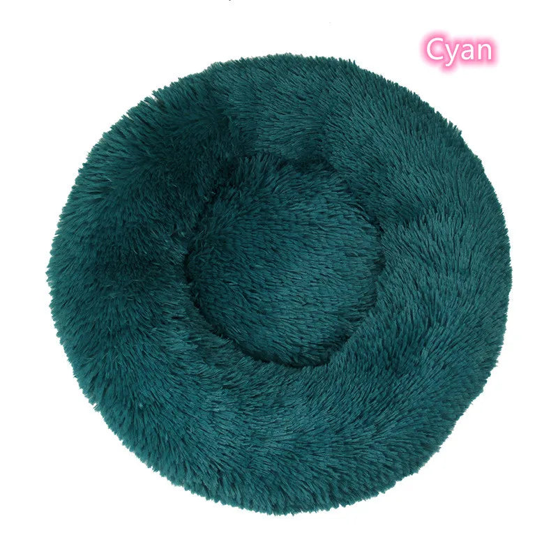 Super Soft Plush Donut Pet Bed Washable Calming Cat Dog Bed