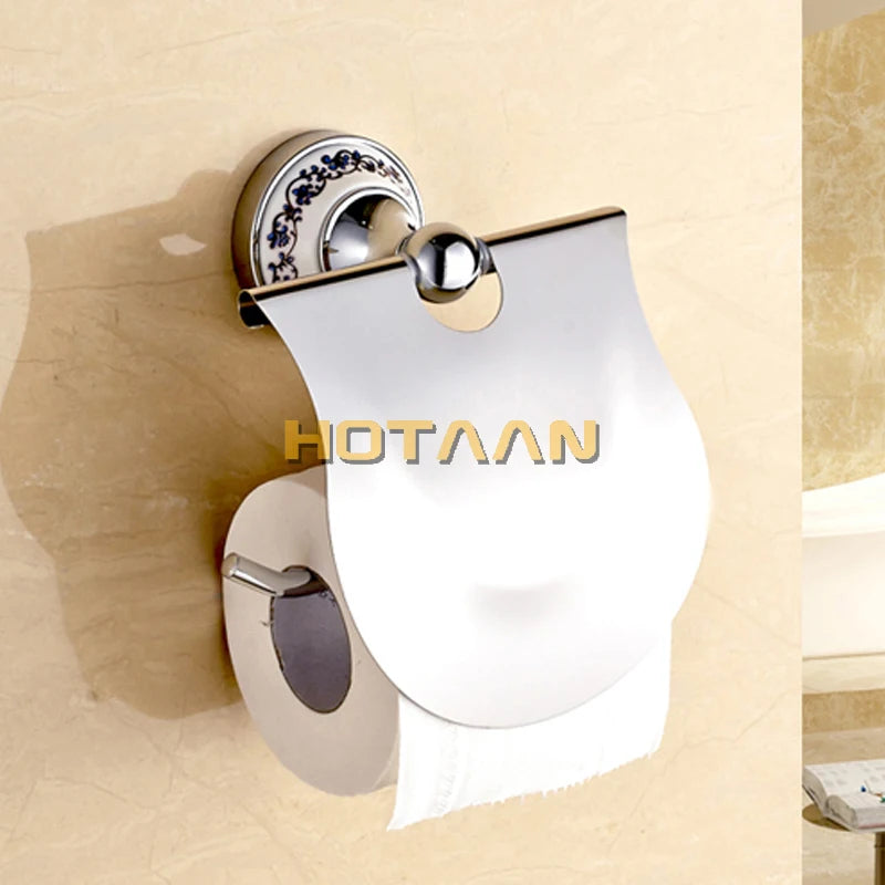 Stainless Steel Ceramic Bathroom Accessory Set Towel Bar Holder Hooks