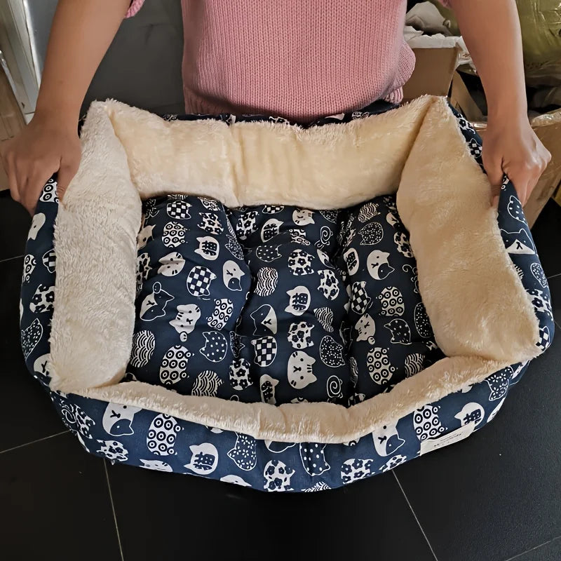 Petique Anchor Away Reversible Pet Bed Anti Anxiety Nonskid Comfort Bed