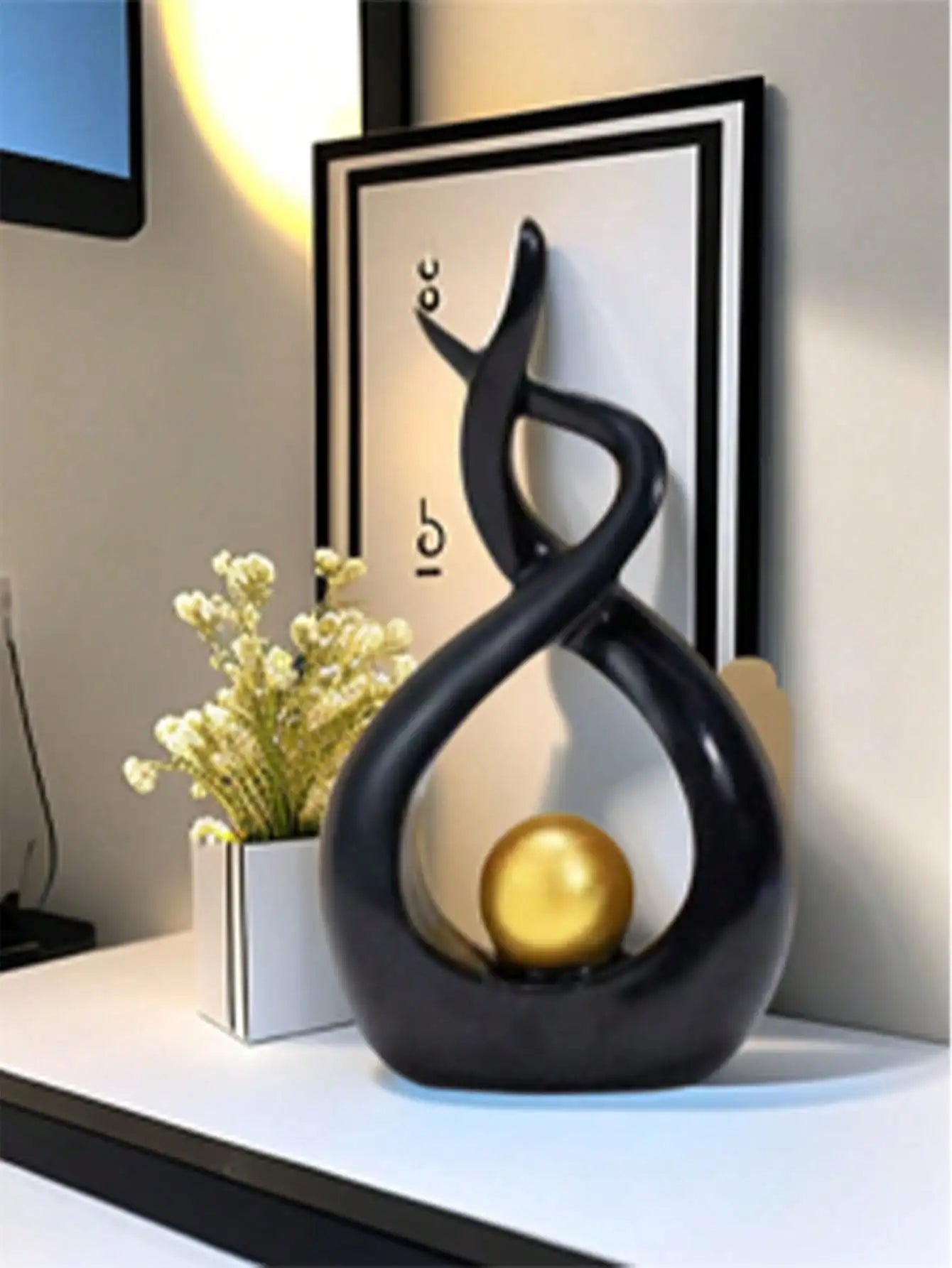 Nordic Ceramic Figurine Home Decor Statue for Living Room Desk