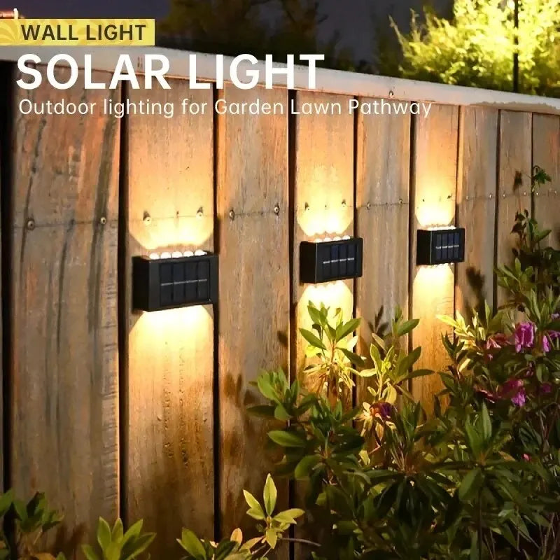 Solar LED Wall Lamp Outdoor Waterproof Garden Up Down Light